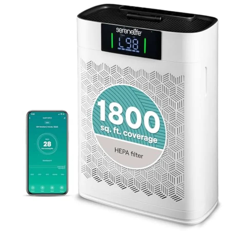 Purificatore d'Aria HEPA per Casa con Controllo WiFi e App, Ultra-Silenzioso per Camere da Letto e Grandi Ambienti, Rimuove Polvere e Peli di Animali