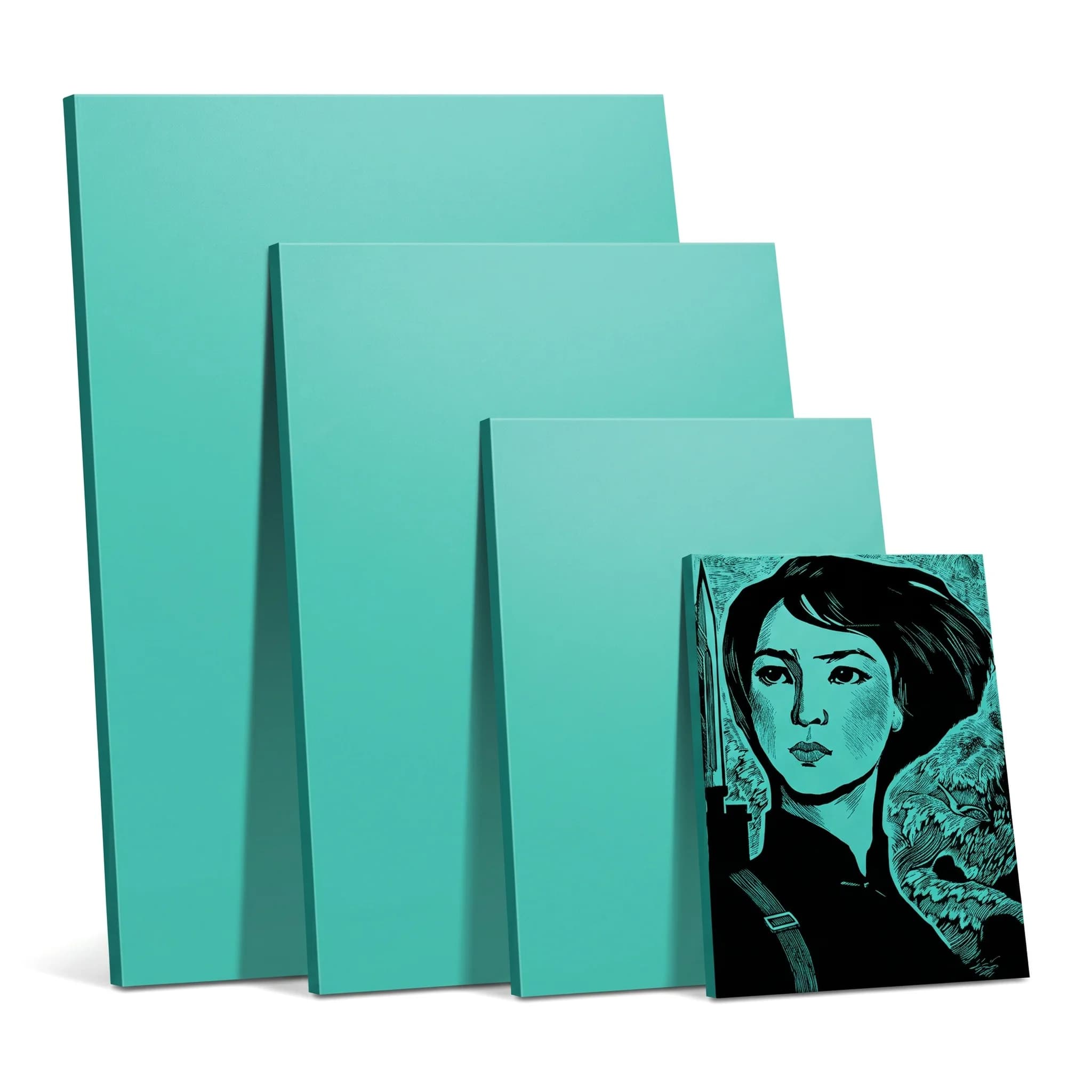 Marie's thickened PVC sheet set for printing, Green rubber table for engraving, Ink painting art tools