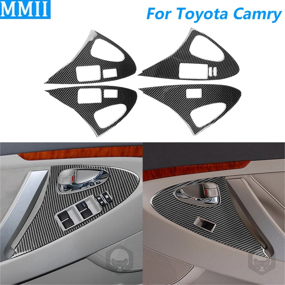 Per Toyota Camry 2006-2011, Copertura Decorativa in Fibra di Carbonio per Pulsanti di Controllo Alzacristalli, Accessori Auto
