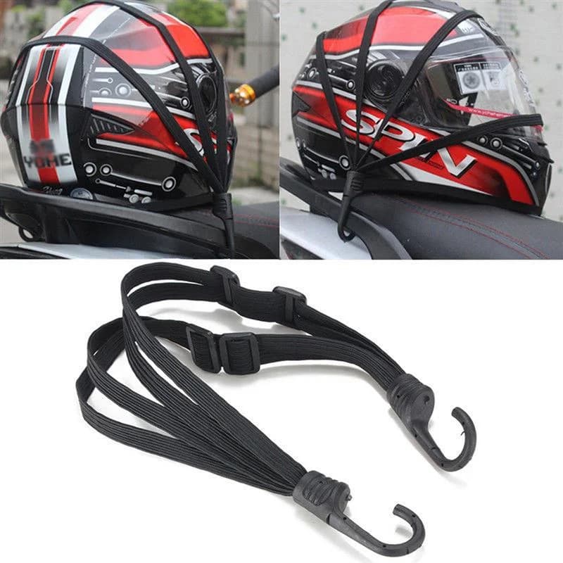 60cm Universal Motorcycle Luggage Belt Gears for Motorcycle Helmet Corda with Fixed Elastic Clasp High Strength Retractable Protective Mesh