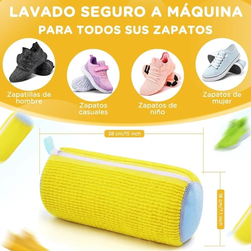Bags for washing durable and reusable shoes, with zipper, for washing machine and dryer, for sneaker and boots, 2 pack