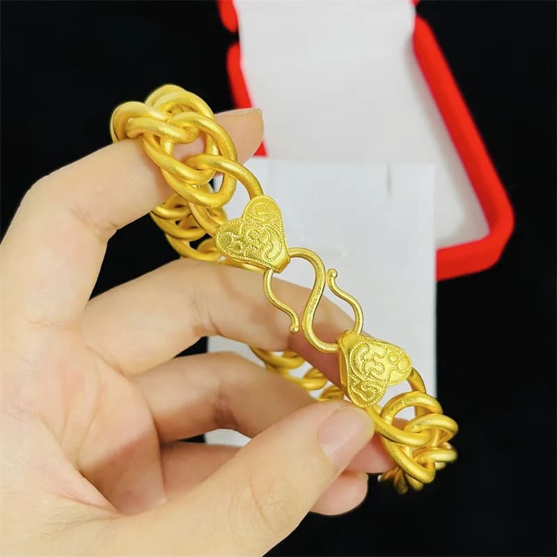 Gioielli da uomo in vero oro 24 carati di lusso, braccialetto da uomo e da donna con fila a mano, au9999, catena con targa in oro con motivo nuvola, moda