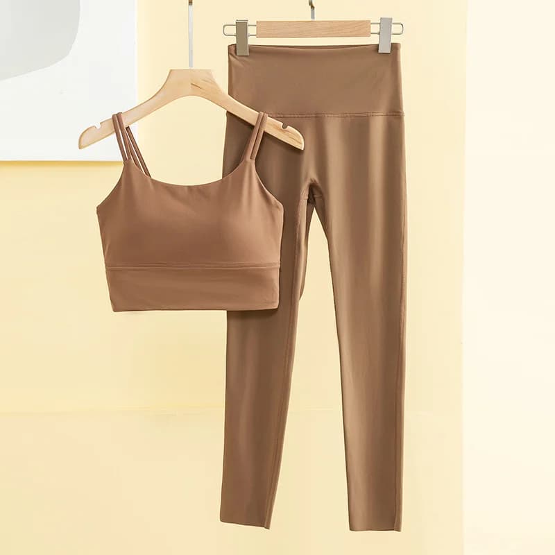 Tuta da yoga da donna Reggiseno sportivo Scrunch Leggings da allenamento per il culo Set di pantaloni da yoga Set da 2 pezzi Completo da palestra per donna Set sportivo Set da palestra