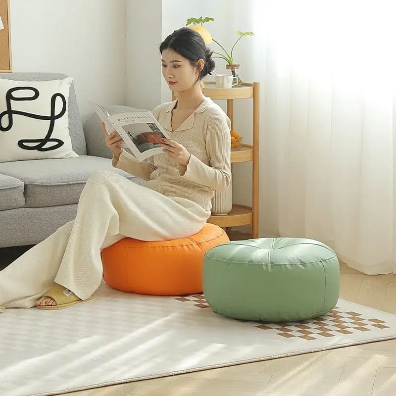 40x40cm Firm Support Tatami Seat Cushion 15cm - Floor Pouf w/ Washable Cover for Student Desk/Meditation/Yoga Multi-Use