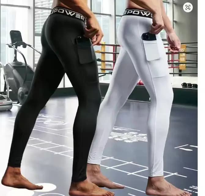 Mens Sports Leggings, Bottoming Shorts, Quick-drying Stretch Fitness, Running, Track and Field, Basketball Training, Compressio