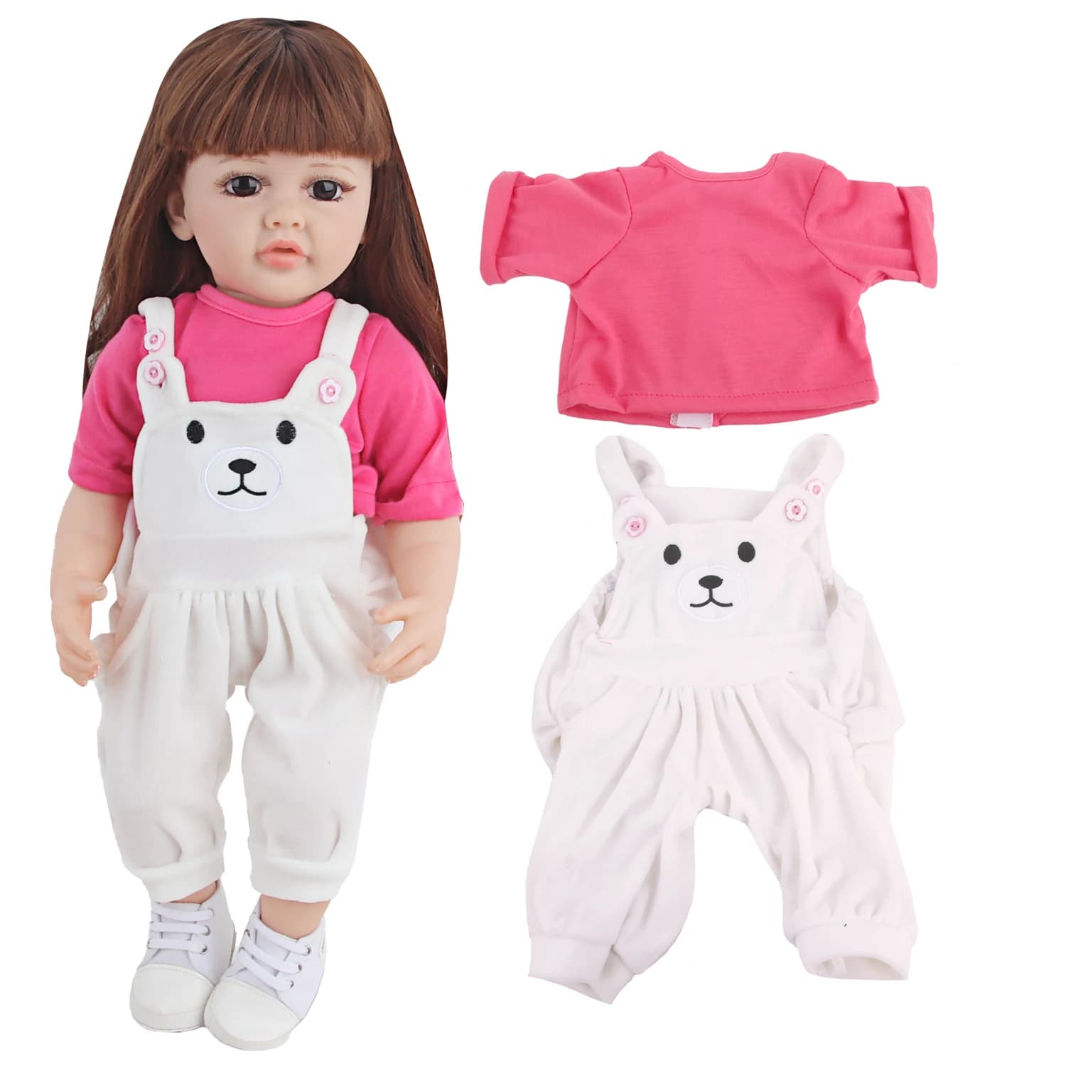 525CM Reborn Girl Doll Clothes Set Backband Pantaloni + T-shirt Abbigliamento Completo Vestito per 22 pollici Baby New Born Girl Dolls Toy
