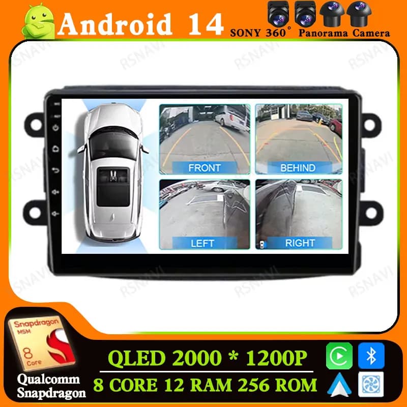 Android 14 autoradio per Renault Dacia Duster Captur Symbol Logan Dokker Sandero Lodgy Stereo Navigation Multimedia BT DSP DVD