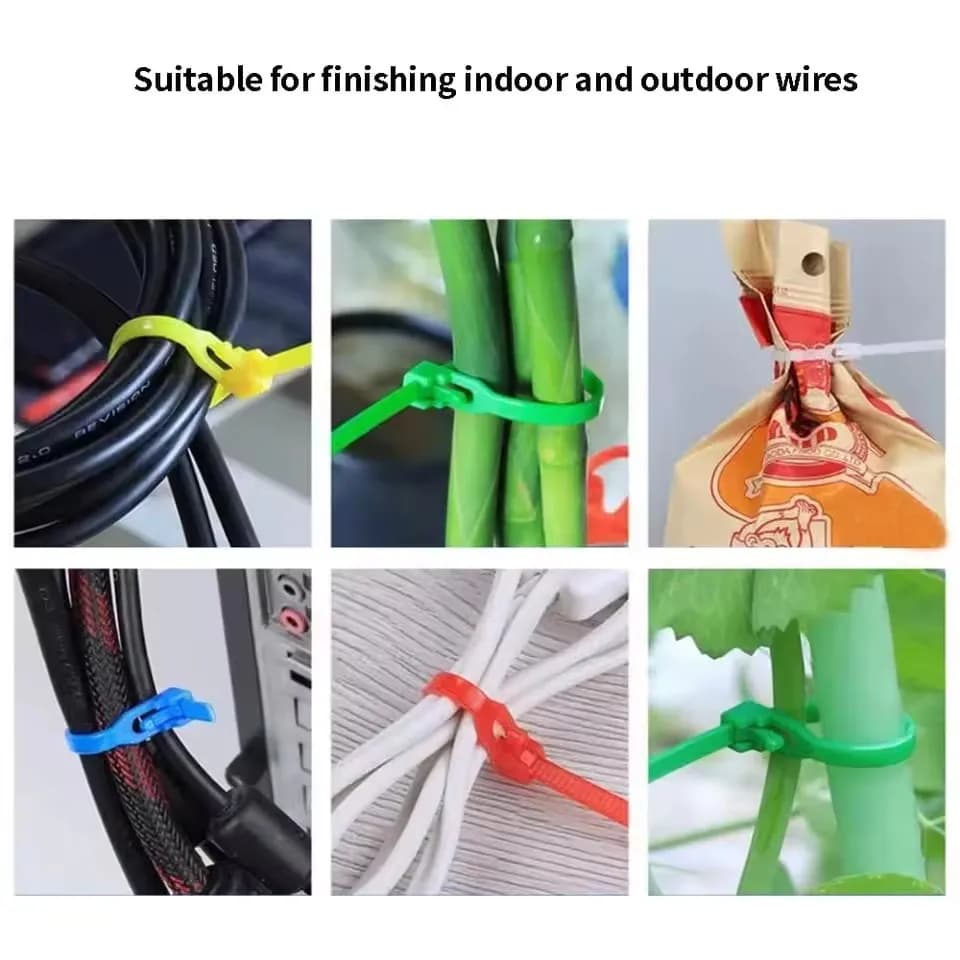 Fascette stringicavo in nylon con anello di bloccaggio, 100 pz, riutilizzabili, rimovibili, riciclabili, nere e bianche, in plastica, con nodo scorrevole, regolabili
