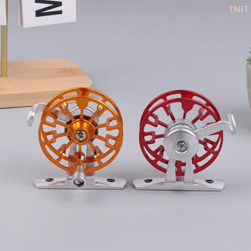 [J]Inertial Metal Fishing Reel Mini Private Reel Portable Lightwight Fishing Raft Reel Winter Outdoor Fishing Tackle Accessories