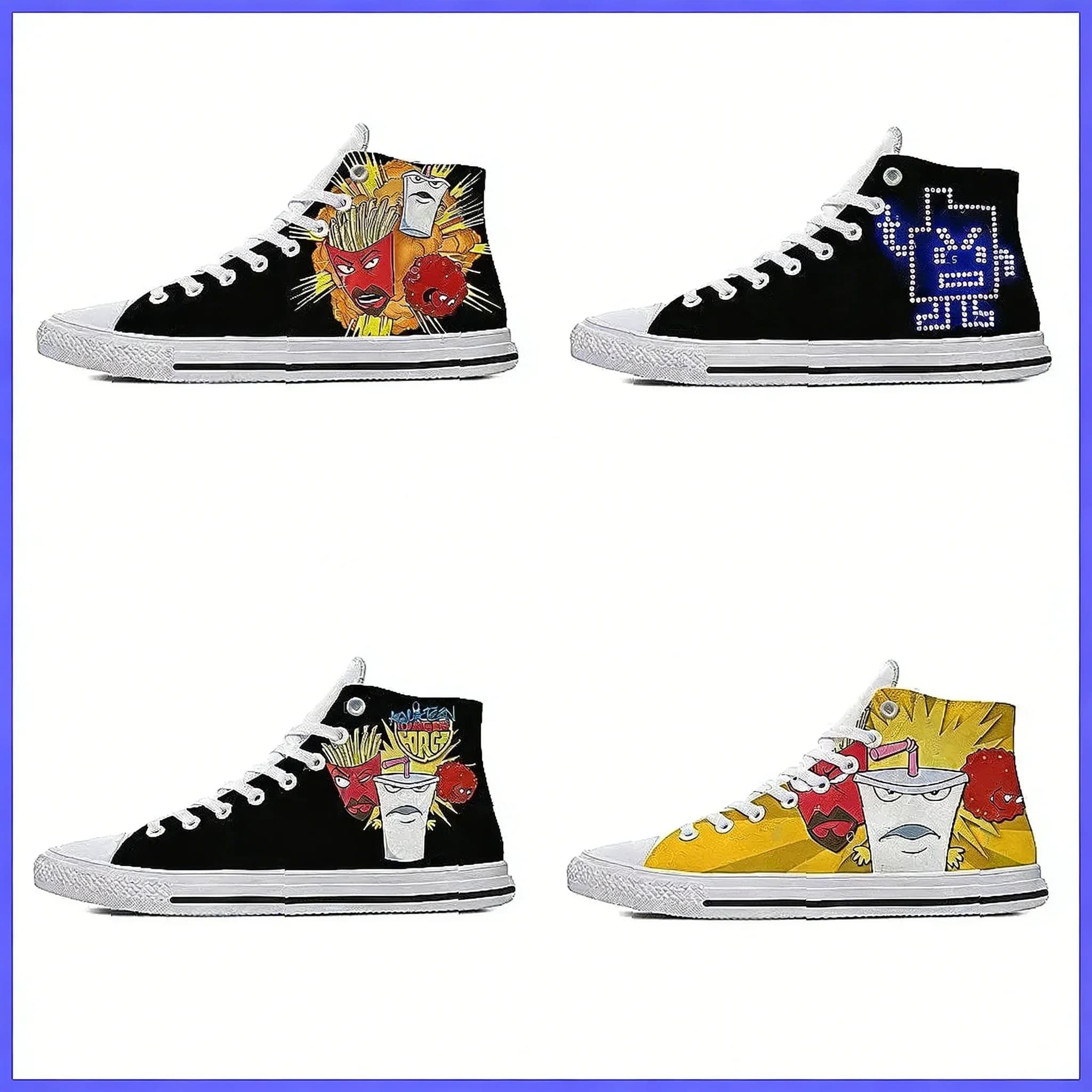 Sneakers alte classiche in tela Hot Aqua Teen Hunger Force, scarpe casual leggere e traspiranti per uomo e donna