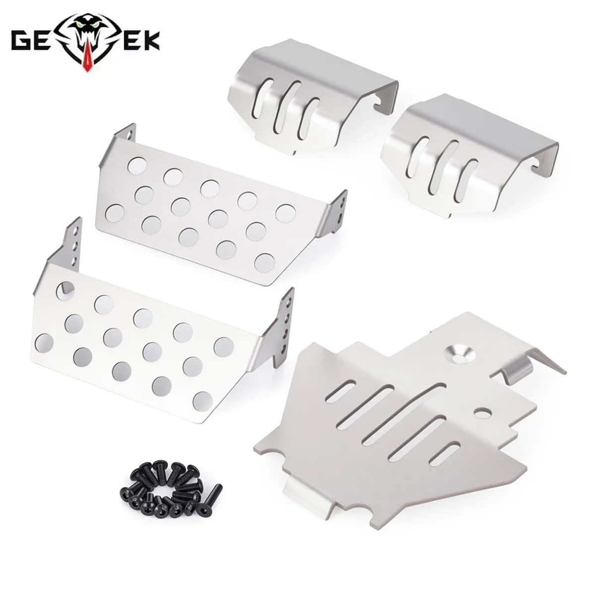 1Set Stainless Steel Chassis Armor Axle Protector Skid Plate for 1/10 TRX4 TRX-4 RC Crawler Car Upgrade Part