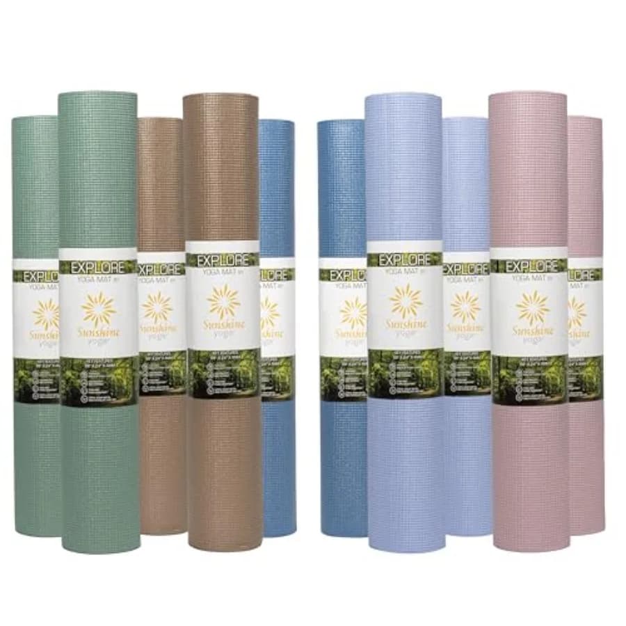 Set di 10 Tappetini Yoga Explore, 173 x 61 cm, Tappetino per Esercizi, Spessore 4 mm, Antiscivolo, Antiusura, per Palestra e Casa