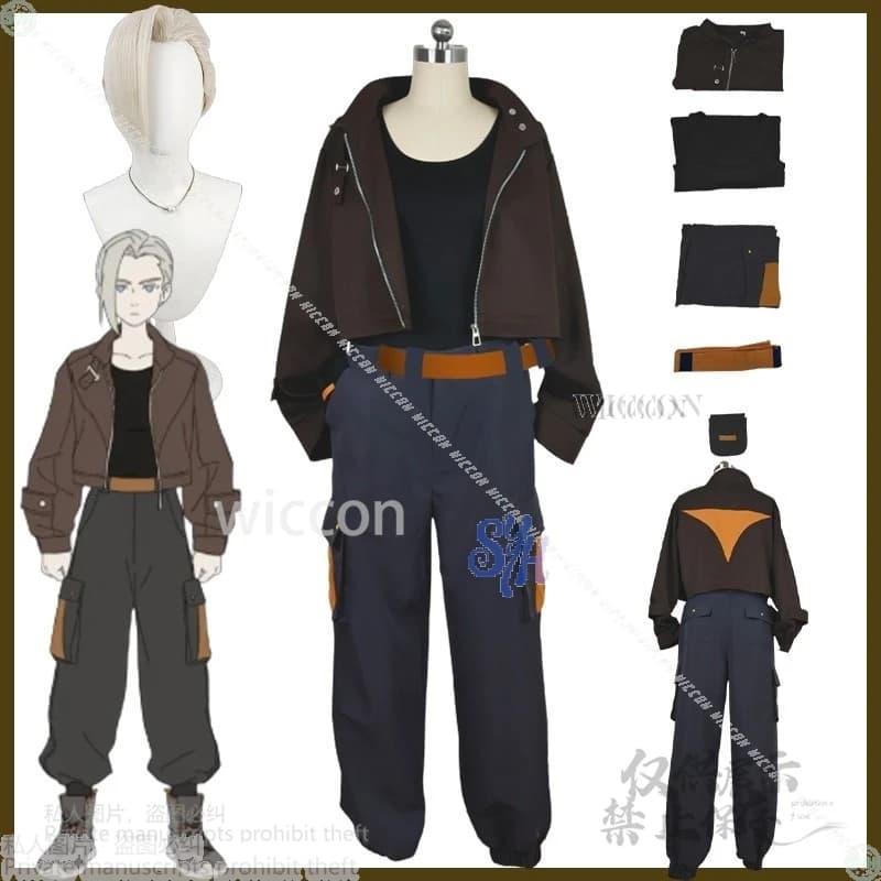 Anime Film La Leggenda di Hei 2 Cosplay Luye Costume Cioccolato Volo Giacca Punk Pantalone Cintura Y2K Moda Cos Festa di Halloween