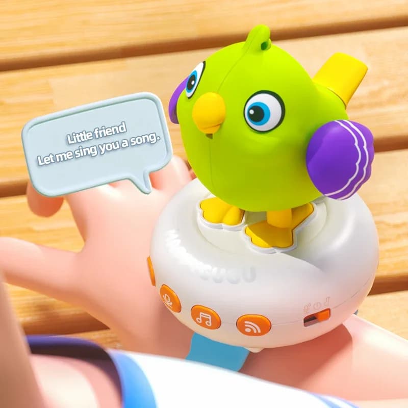 Orologio elettrico per uccelli parlanti con registrazione a induzione controllata dal suono Pet bambini ripetitore orologio educativo animale elettronico per bambini