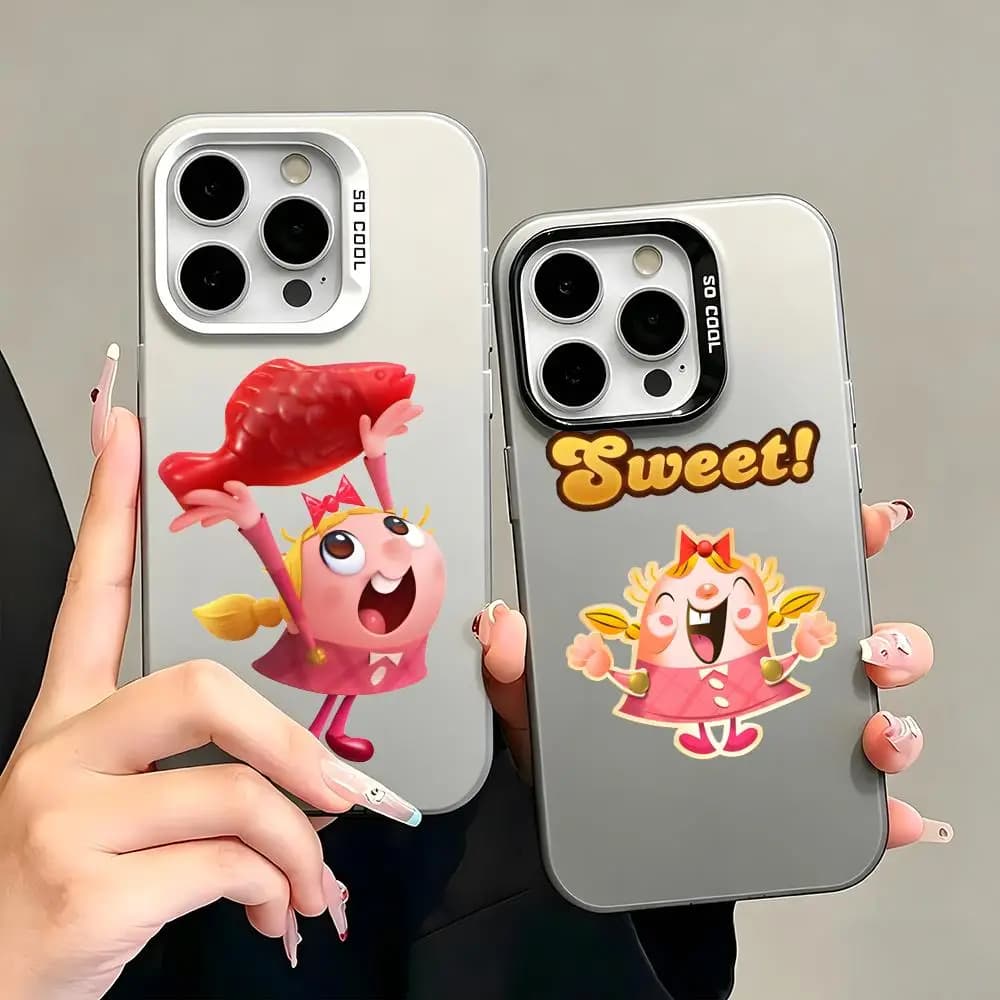 Custodia per telefono premium per iPhone 16/15/14/13/12/17 Pro Max Plus, resistente all'ingiallimento. C-Candy Crush Saga