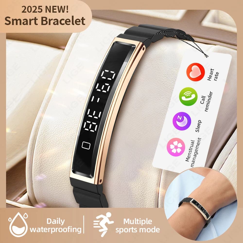 LIGE 2026 Braccialetto Intelligente Sportivo Impermeabile con Controllo Gestuale, Monitoraggio Frequenza Cardiaca, Ossigeno nel Sangue, Sonno, Contapassi, Schermo, Smartwatch da Uomo