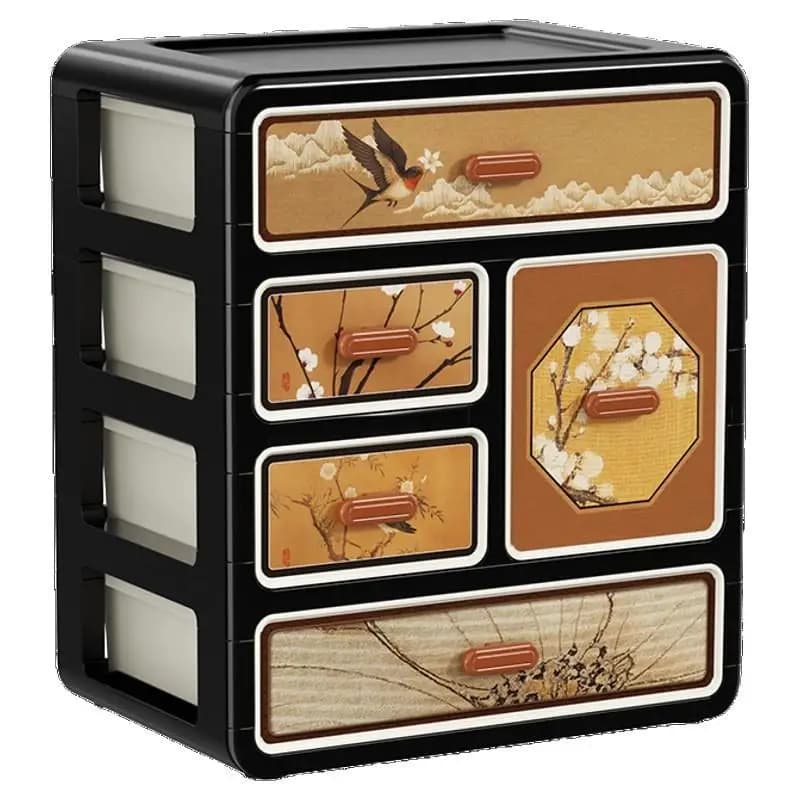 Elegante Scatola Portacosmetici da Scrivania, Organizer per Trucchi a Cassetto per Camera da Letto e Soggiorno, Lussuosa Scatola Cubica in Plastica