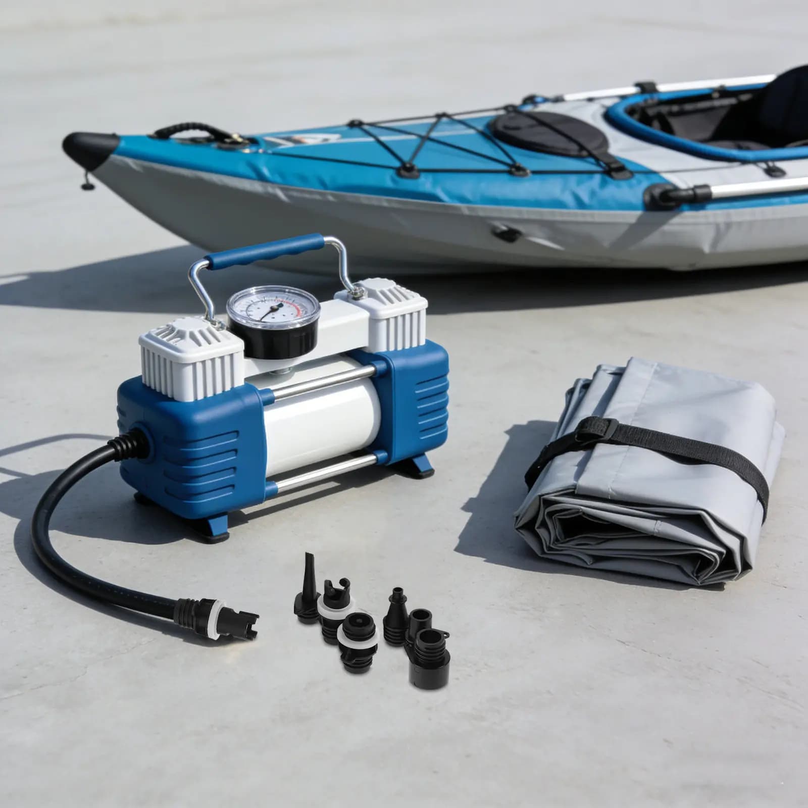 Kit Adattatori per Pompa d'Aria da 7 Pezzi, Adattatori Valvola per Kayak Gonfiabile per Gonfiaggio Rapido, Accessori per Paddle Board SUP e Barche, Uso Esterno