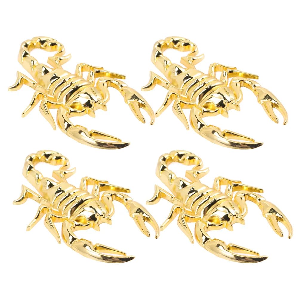 4Pcs 3D Scorpion Car Sticker Metal Automotive Decal for Exterior Vehicle Decoration Bumper Hood Door Window Car Decals for Men