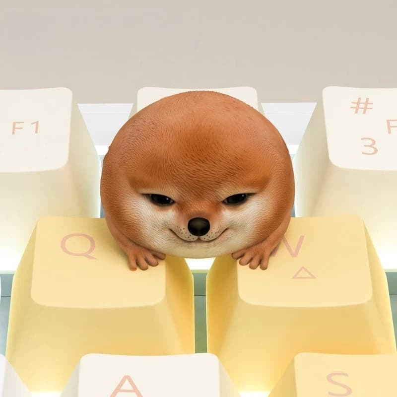 Keycap ESC con Design Kawaii Shiba Inu, Decorazione Personalizzata per Tastiera Meccanica, Stile Scudo a Forma di Coltello, Regalo Decorativo con Animali Carini
