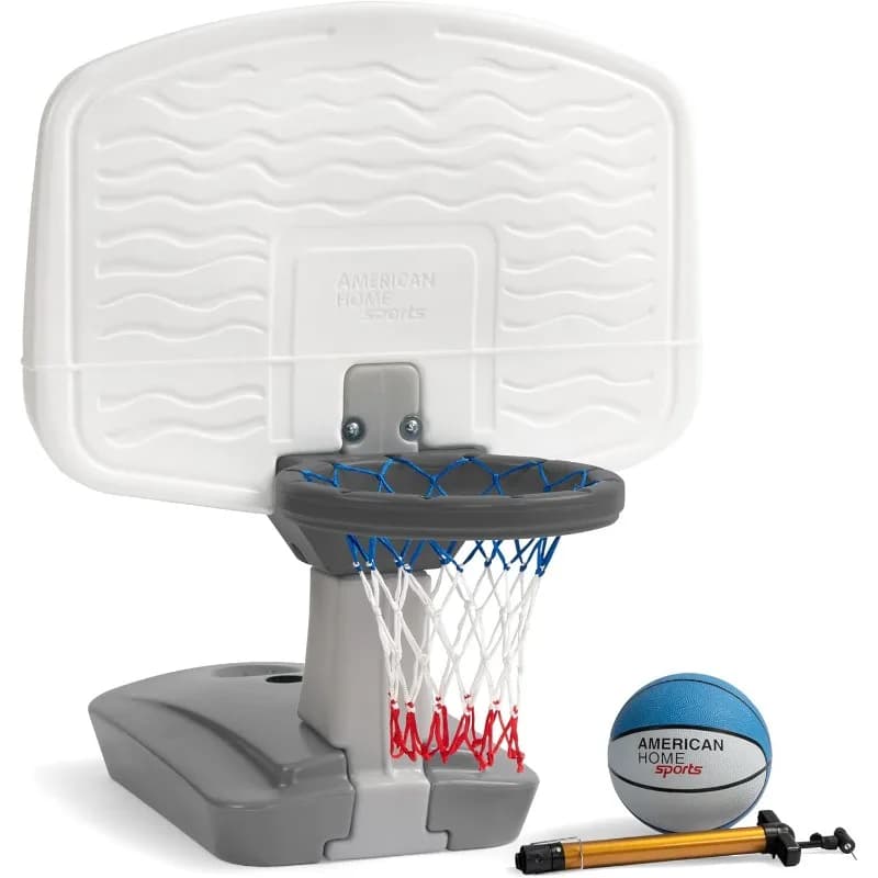 Simplay3 Pooltime Set with basketball for swimming pools, includes ball, pump and net from 8 years on, produced in the United States, grey