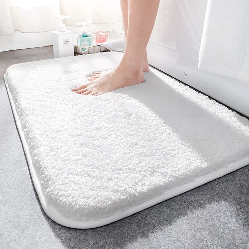 Tappetini da bagno in fibra di lanugine super spessa Tappeto da bagno confortevole e morbido Tappeto assorbente antiscivolo Tappetino per doccia Zerbino