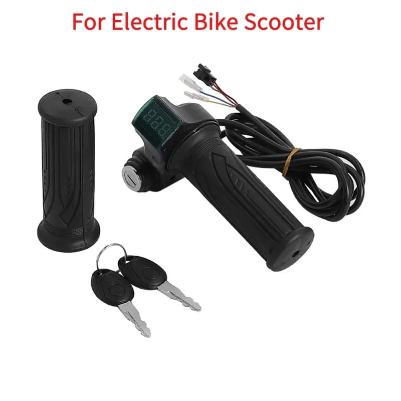 24/36/48/60V LED Misuratore Digitale Per Bici Elettrica Scooter Acceleratore Grip Manubrio Con Interruttore di Alimentazione Display A LED Parte di Riparazione