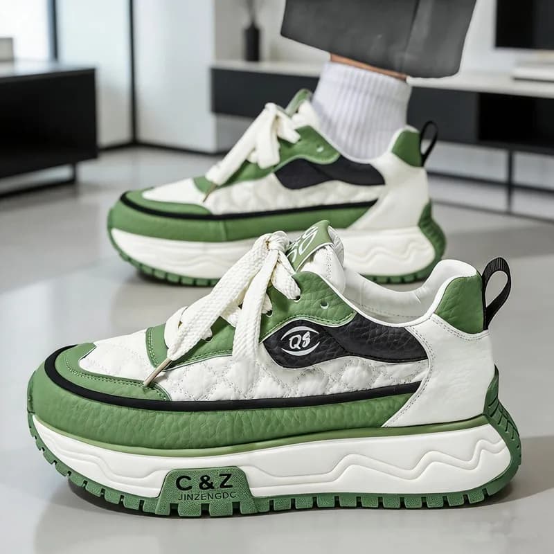 2026 New Men's Platform Gymnastics Shoes Thick Sole Low-Cut Bicolor Breathable Sport casual Streetwear Fashionable footwear