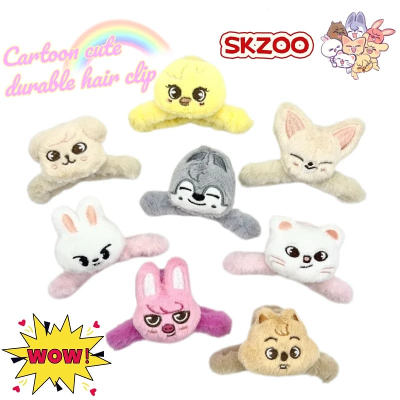 SKZOO Stray Kids Wolf Chan PuppyM Leebit Dwaekki Jiniret Fermaglio per Capelli Cartoon Carino di Alta Qualità, Durevole e Robusto, Super Carino