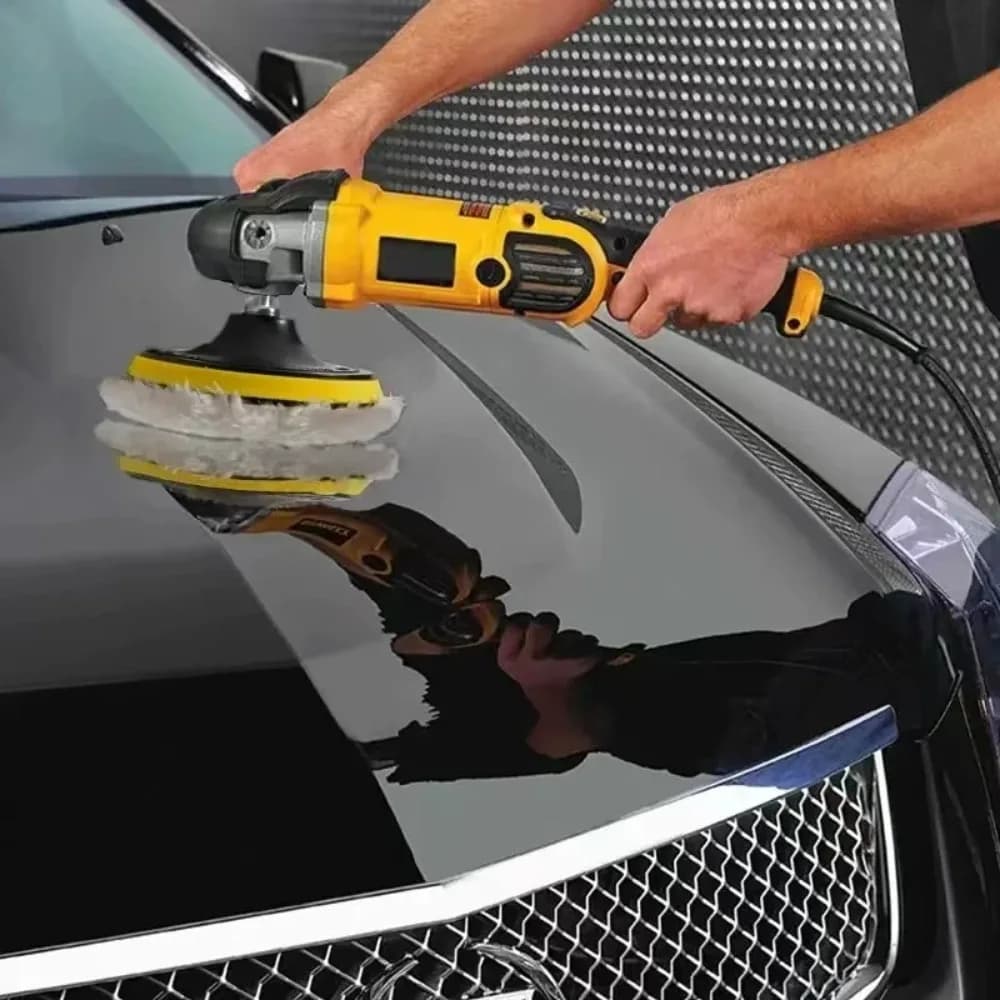 5Pcs Car Detailing Polishing Pad Set - 3/4/5 Inch Wool-like Wax Sponge Discs Wheel Buffing Pads for Auto Paint Care