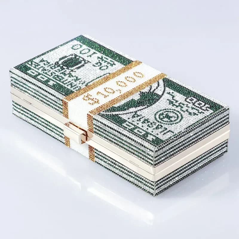 Evening bag printed by one dollar for formal parties Summer bags square fresh summer women's bags with Shinny clutch with rhinestones and diamonds