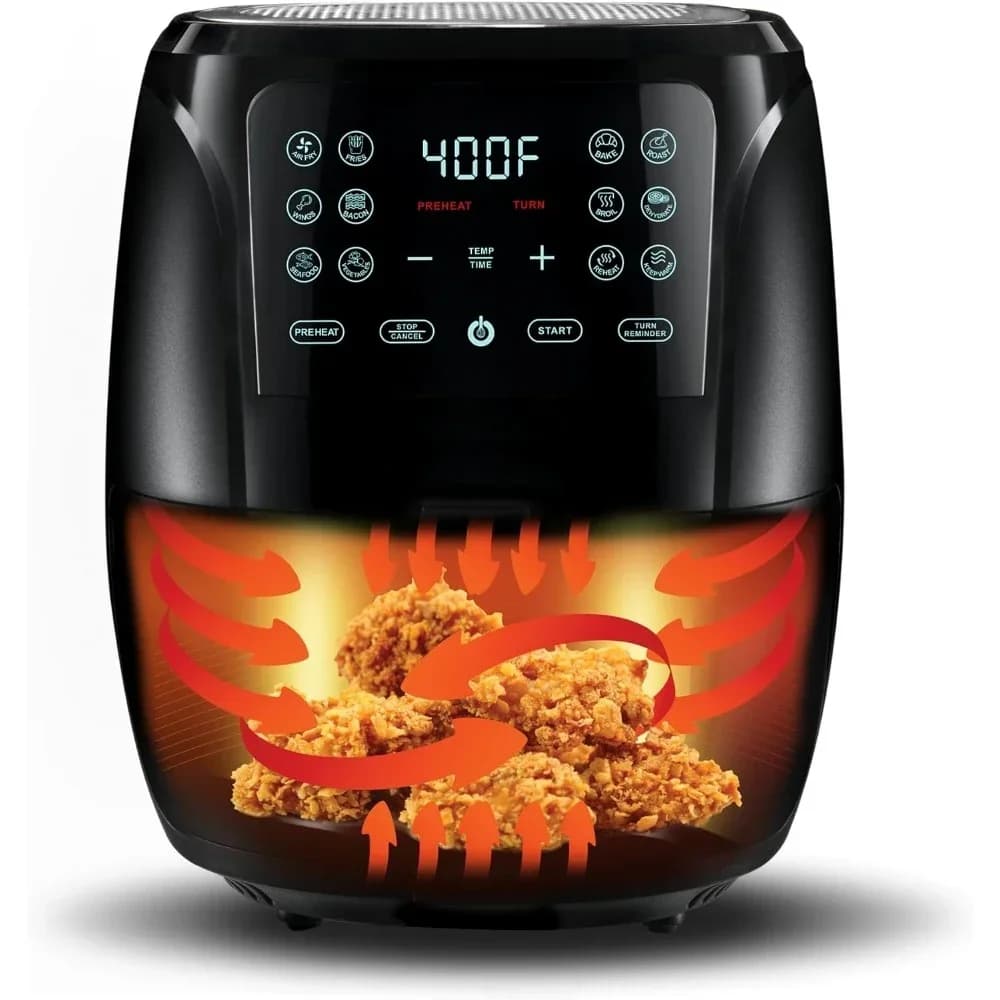 Hot Sales4 Qt Digital Air Fryer With Guided Cooking, Black GAF486