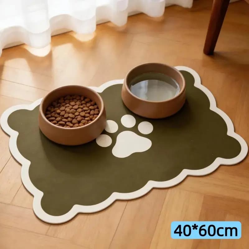 Waterproof Non-slip Pet Feeding Mat Wavy Edge Cat Dog Food Bowl Pad Household Daily Supply