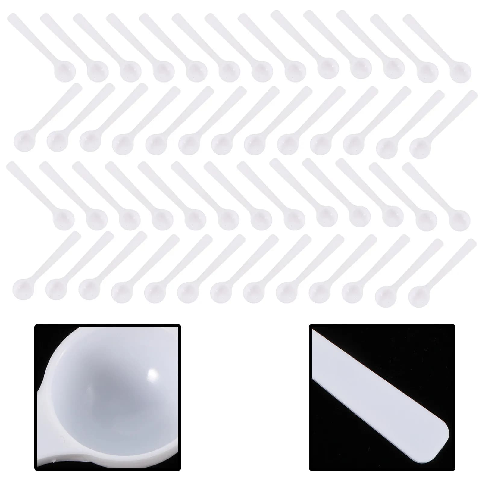 100Pcs Safe PP Measuring Spoon Set Easy-Clean Long Handle Mini Scoop for Cosmetics Spices Powder Coffee Roasting Kitchen Tool