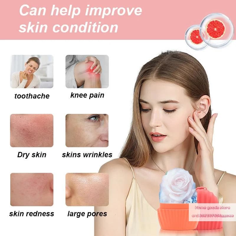 Stampo in Silicone per Ghiaccio con Rullo per Massaggio Facciale, per Lifting e Modellamento, Rassodamento della Pelle, Strumento per Spa Domestica