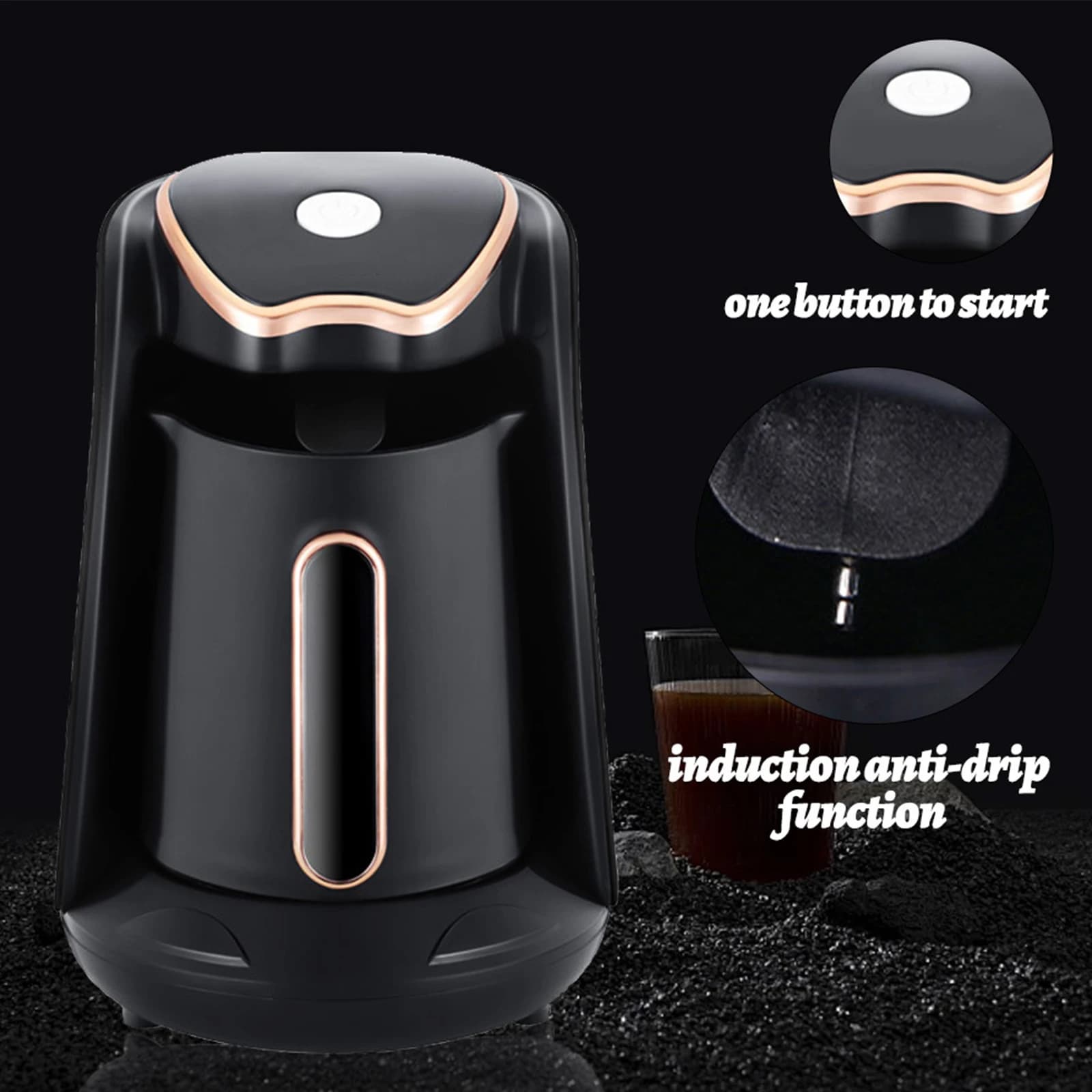 250ML Electric Turkish Greek Coffee Maker 600W Boiled Coffee Kettle Automatic Turkish/Greek Coffee Machine for Coffee Tea & Milk