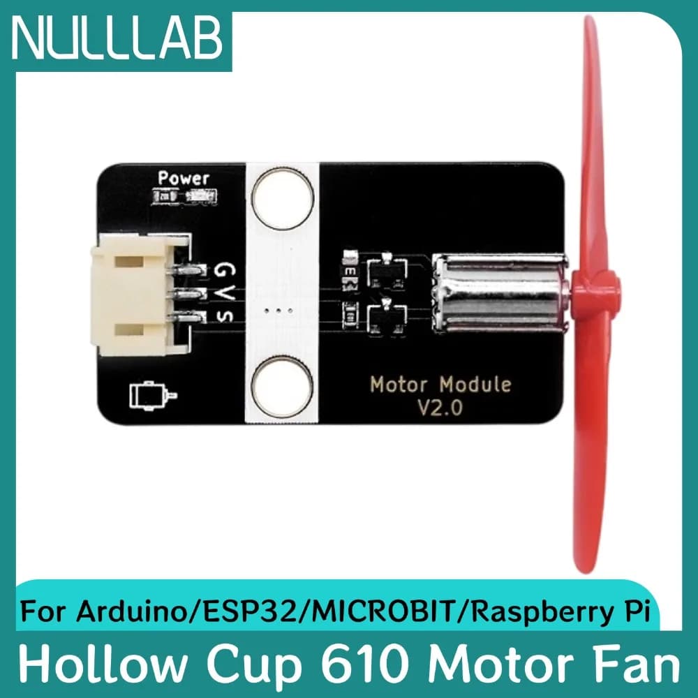 610 Hollow Cup Motor Fan Kit 5V PWM Speed Control Module With Housing PH2.0 Port Compatible Arduino ESP32 Micro:bit Raspberry Pi