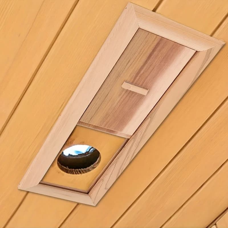 2pcs Sauna Ventilation Kit - Heat/Moisture Resistant Exhaust & Inlet Vents w/ Wooden Frame, Enhanced Airflow for Sauna Rooms