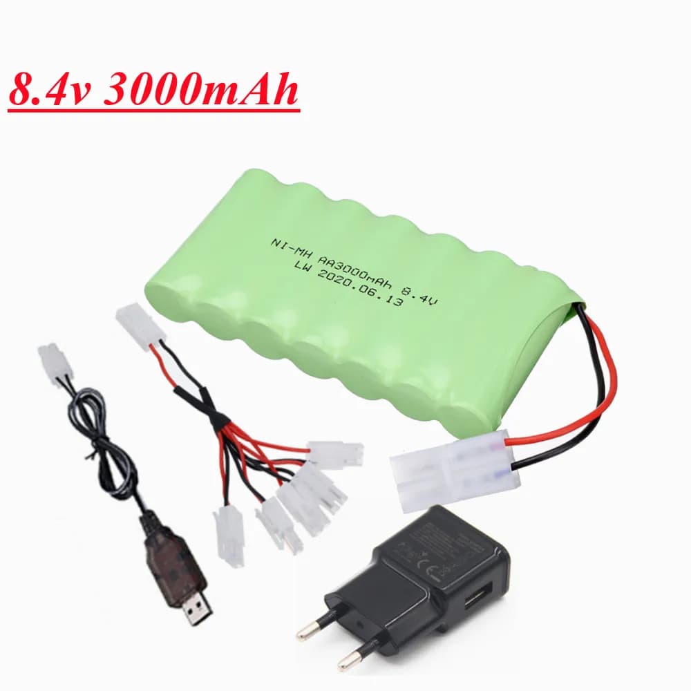Batteria ni-mh ricaricabile da 8.4 V 3000mah per giocattoli RC serbatoi per auto treni accessorio modello pistola per barca Robot 8.4 V ni-mh AA battery pack