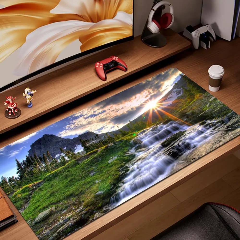 Tappetino per Mouse Gamer Large XXL Computer tappetino per tastiera personalizzato tappetino per Mouse Beautiful Nature Landscape Office Soft Gamer Laptop Carpet