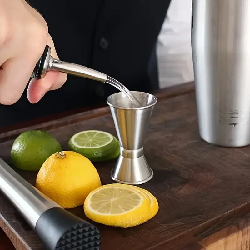 Shaker per Cocktail a Doppia Testa in Acciaio Inossidabile, Strumento per Misurare e Miscelare il Vino Senza Sforzo per Casa, Bar e Ristoranti