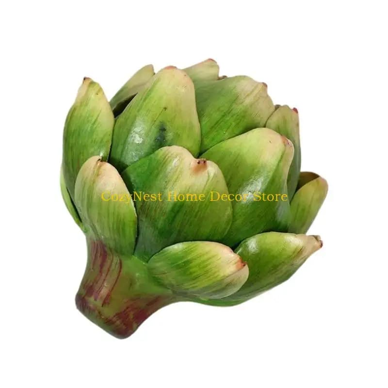 92MF Artificial Vegetable Artichoke Ornament for Creative Plant Model Crafts Supplies for Home Kitchen Bar Desktop Decoration