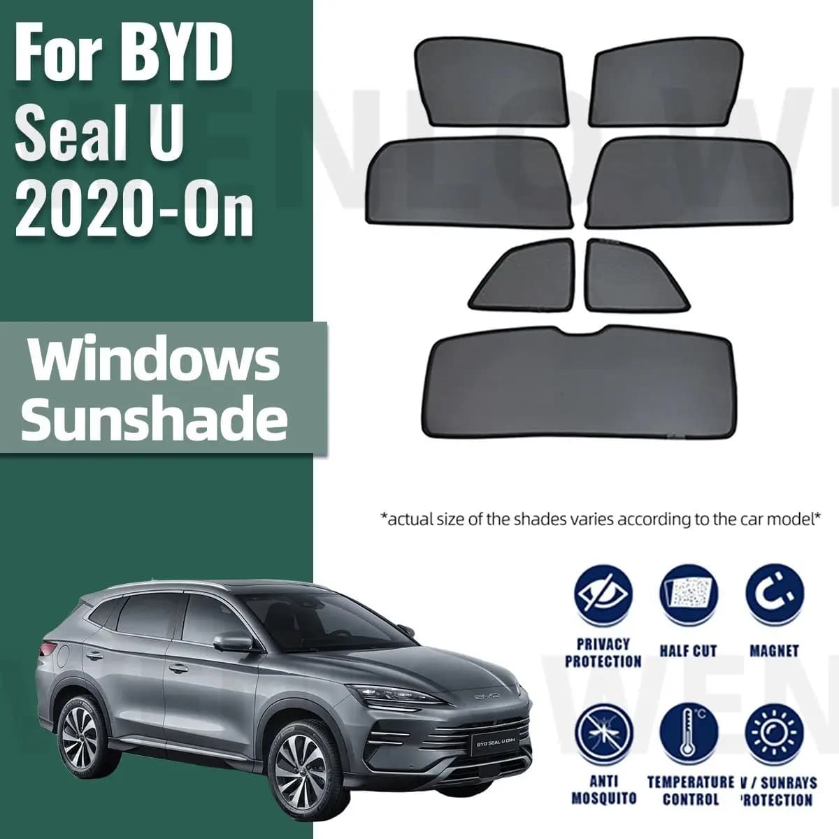 Per BYD Seal U SUV Sealion 6 2020-2024 2025 Parasole magnetico per auto Tenda per parabrezza anteriore Lunotto laterale posteriore Parasole Scudo