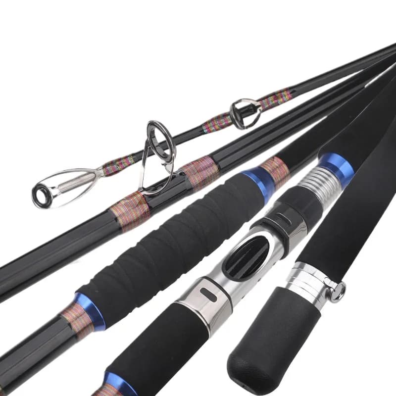 1.8M 2.1M 2.4M Surf Acqua salata Pesante 3 pezzi Canna da pesca in carbonio Canna da viaggio 30-50lb Barca Jigging Canna da pesca a traina