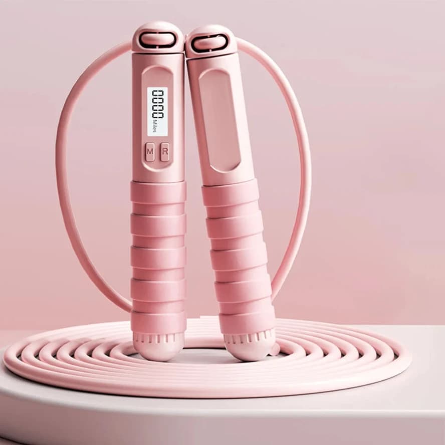 Fitness exercise for weight loss for adults with jump rope with electronic count for men and women