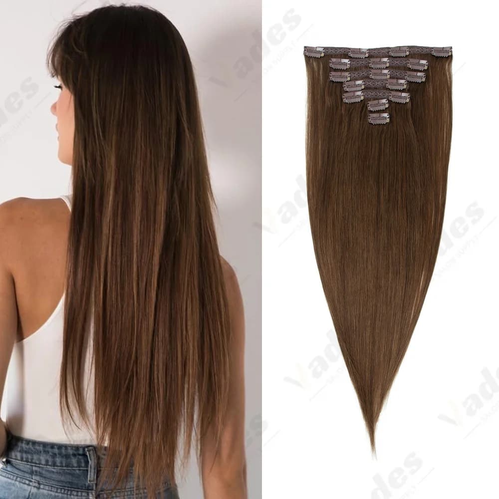 Nuove Extension Clip-in in Capelli Veri Naturali Remy, Doppia Trama, per Donna, per Aumentare il Volume