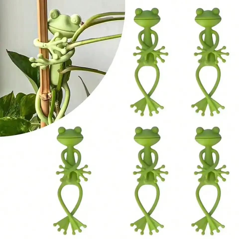 Fascette per Cavi a Forma di Rana Riutilizzabili, Decorative e Carine, Supporto Flessibile per Piante da Giardino, Clip Regolabile per Steli