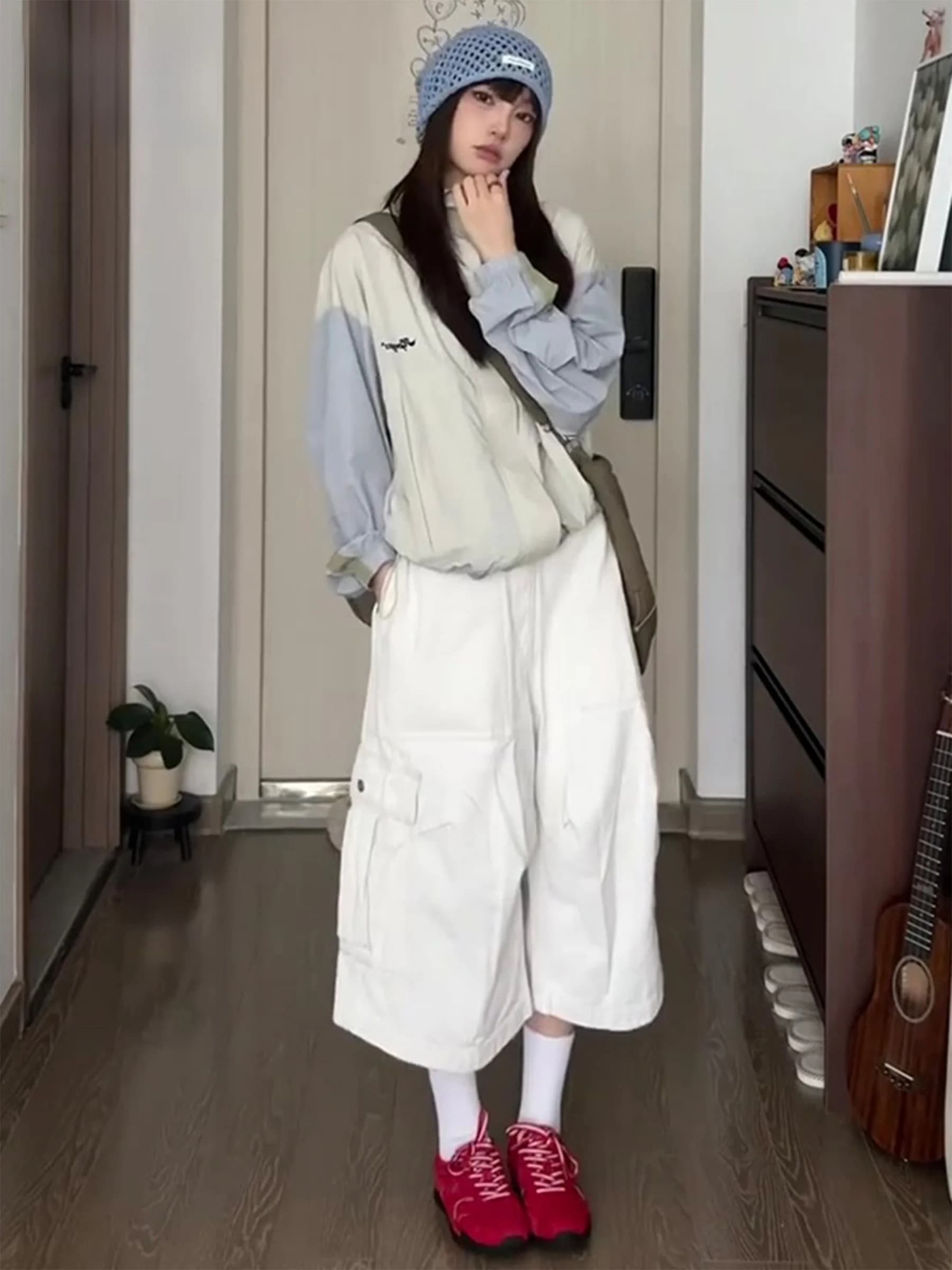 High Waist Wide Leg Straight Cut Loose Fit Casual Jeans Women's Denim Pants with Big Pockets Spring Summer New Style