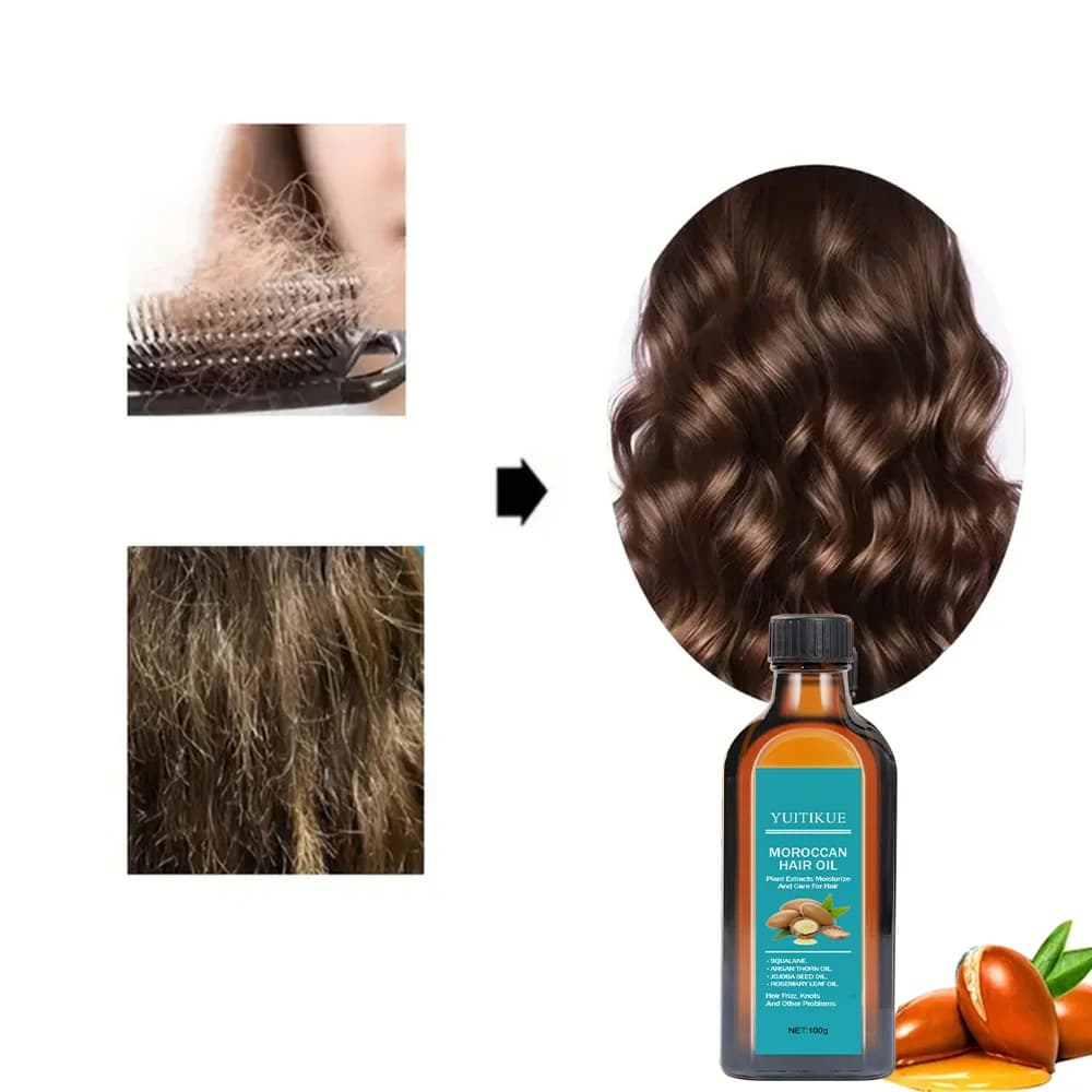 Olio per Capelli Marocchino YUITIKUE, Infuso di Rosmarino e Argan, Anti-Caduta, Nutre il Cuoio Capelluto e Rinforza le Radici