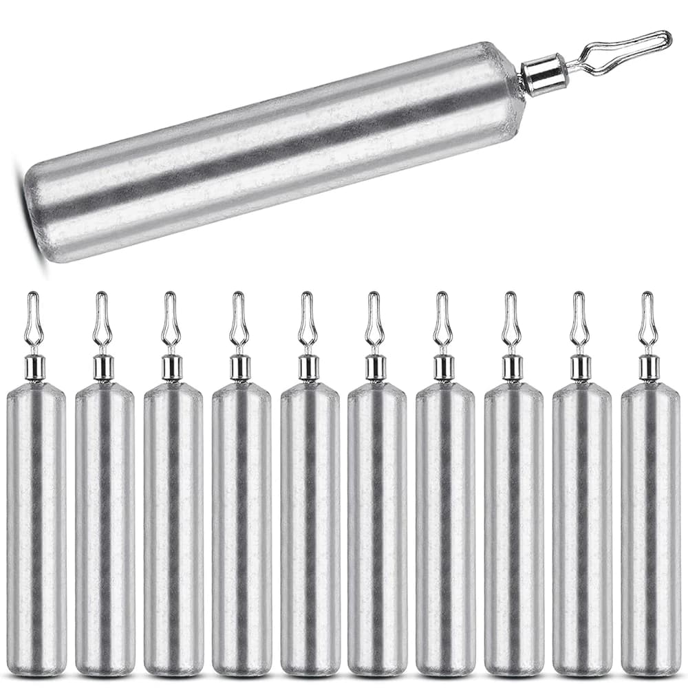 10 pz Drop Shot Pesi da pesca Pesi a matita Piombo da pesca No Snag Drop Shot Rig Piombini magri per Spigola Acqua salata Acqua dolce